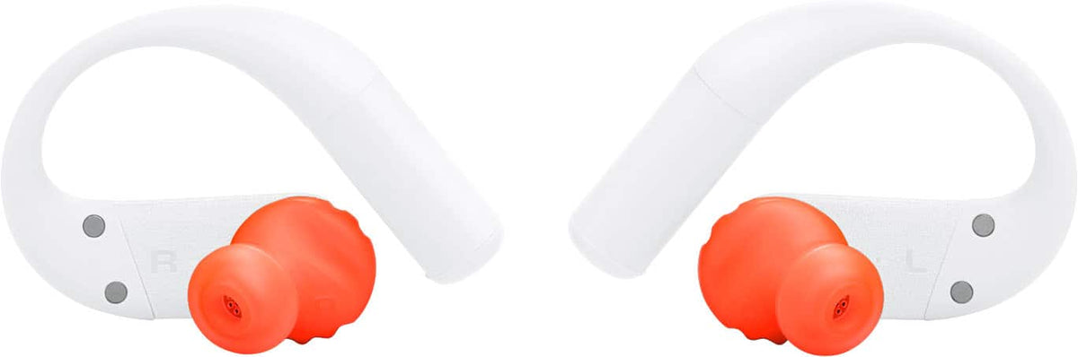 JBL - Endurance Peak 4 - TRUE Wireless Bluetooth Noise Cancelling Sport In-Ear Earbuds - 2027 - White / Orange