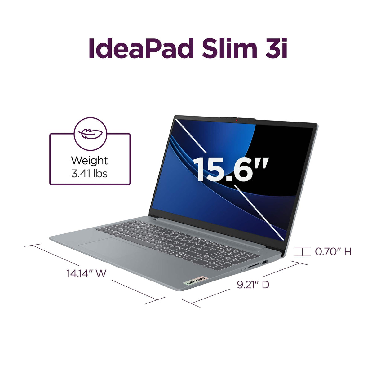 Lenovo - IdeaPad Slim 3i 15.6" Full HD Laptop - Intel Processor N150 2024- 8GB Memory - 128GB UFS - Arctic Grey