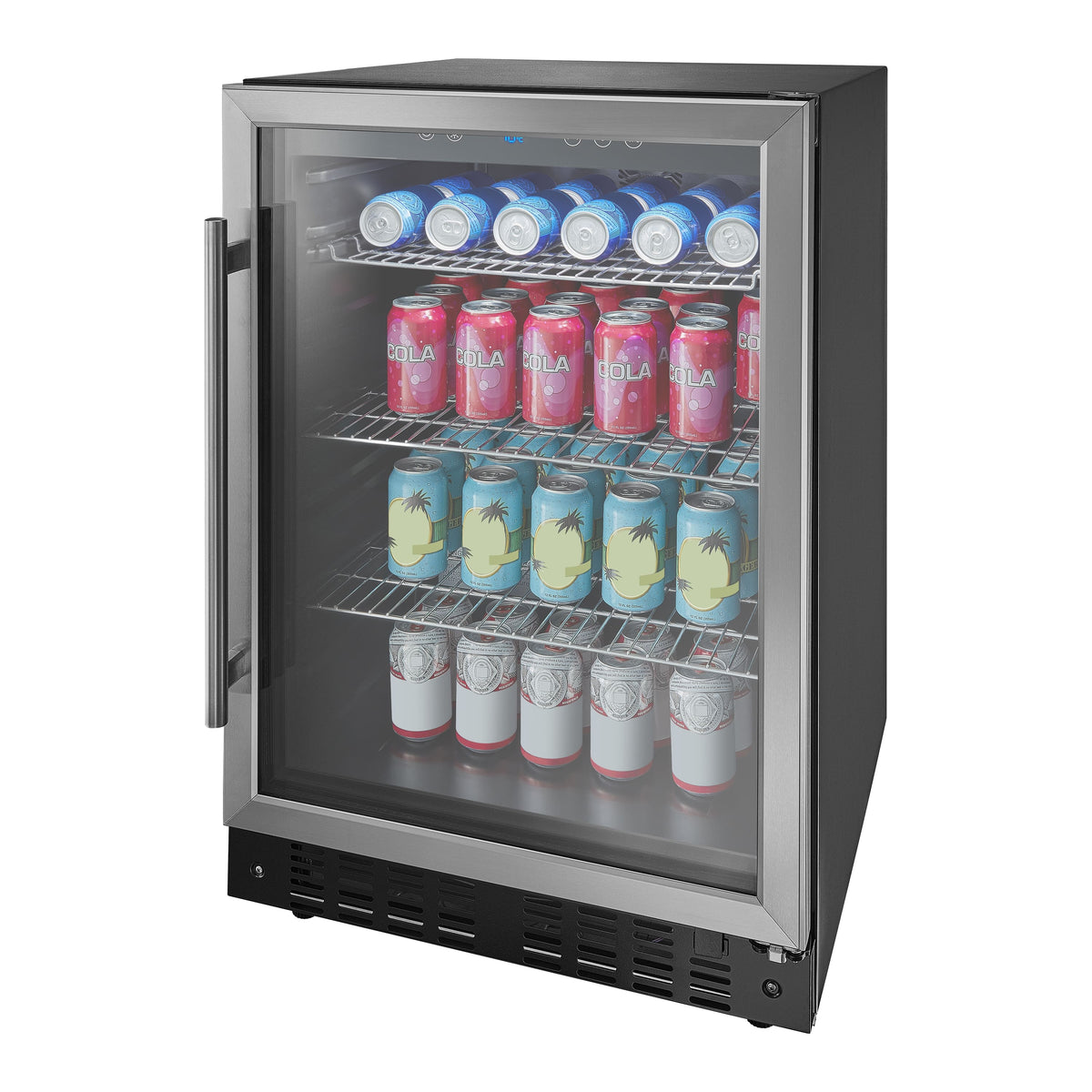 Insignia™ - 165-Can Built-In Beverage Cooler - Stainless Steel