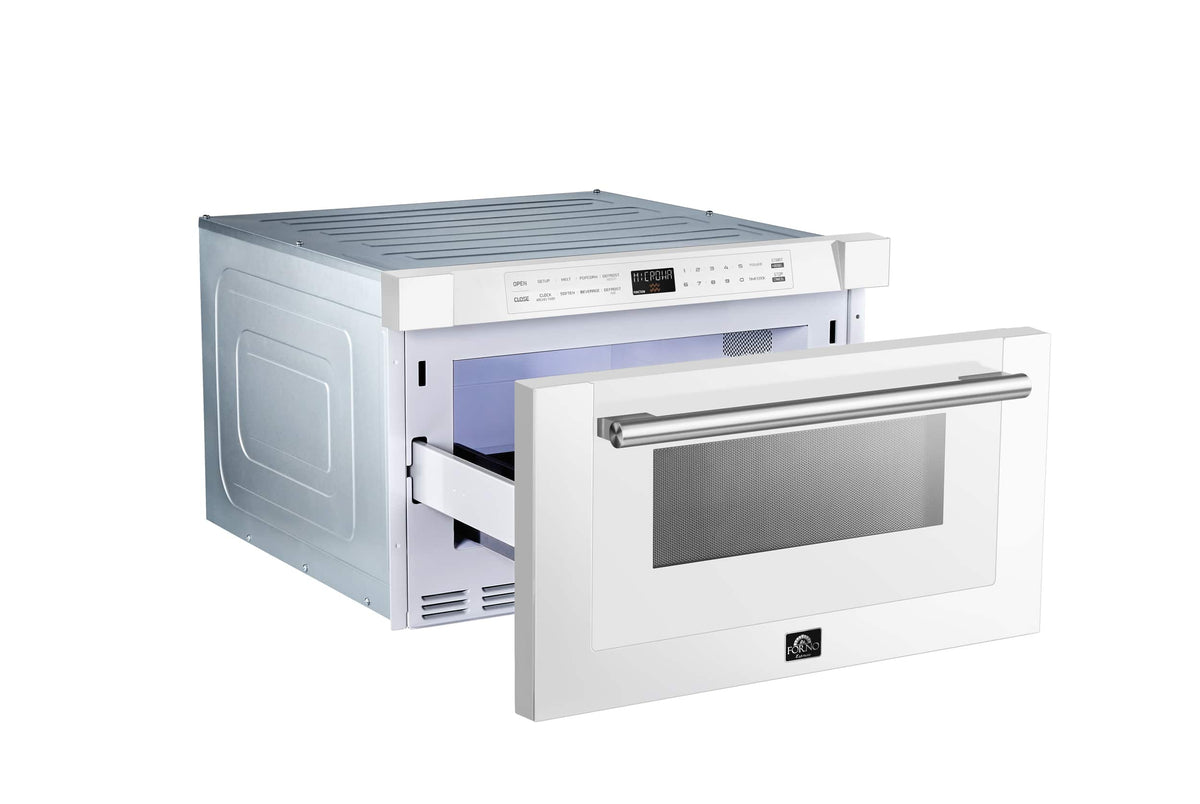 Forno Appliances - Capoliveri Espresso 1.2 cu. ft. Built-In Microwave Drawer with Sensor Cooking and Auto-Touch Feature - White
