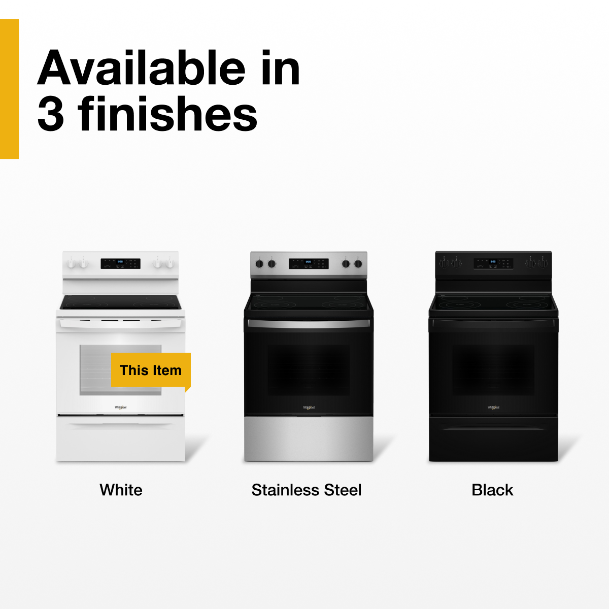 Whirlpool - 30 in. Wide 4 element 5.3 cu. ft. Freestanding Electric Range with No Preheat Mode - White