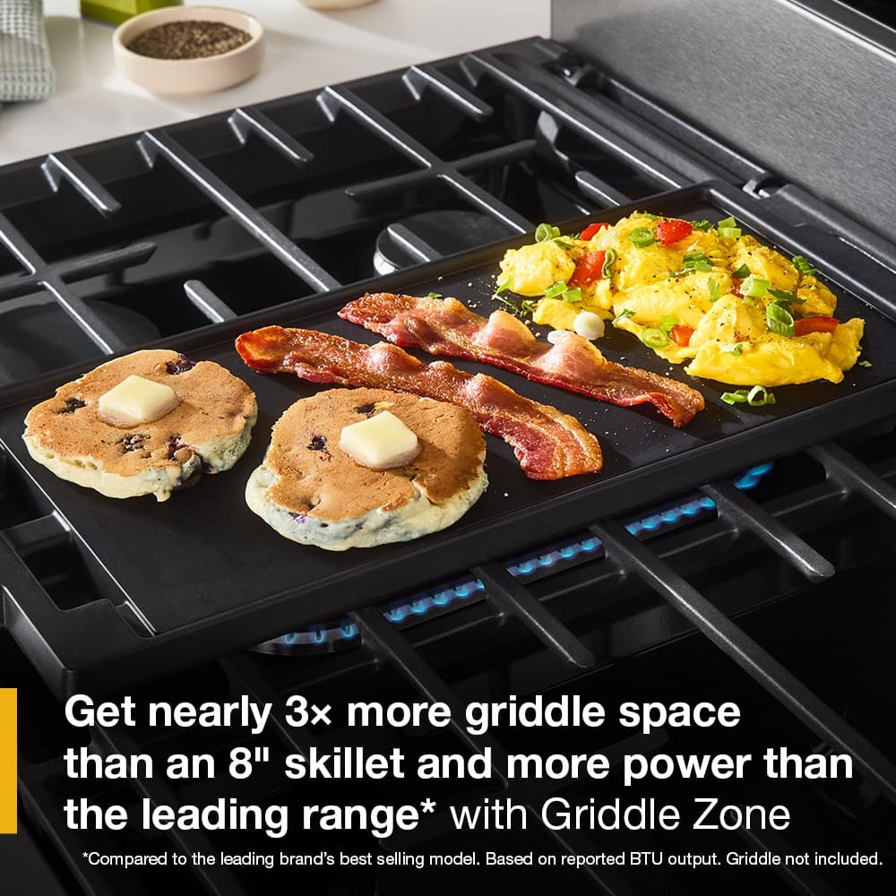 Whirlpool - 30 in. Wide 5 burners 5.0 cu. ft. Smart Freestanding Gas Range with Air Cook Technology, No Preheat Air Fry, Steam Clean - White