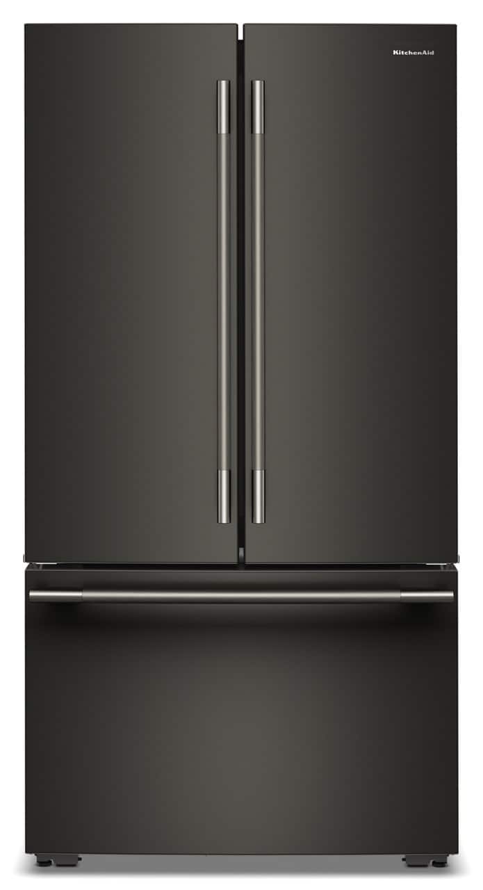 KitchenAid - 36 in. Wide 24 cu. ft. French Door Counter-Depth Refrigerator with Internal Water Dispenser - Black Ore