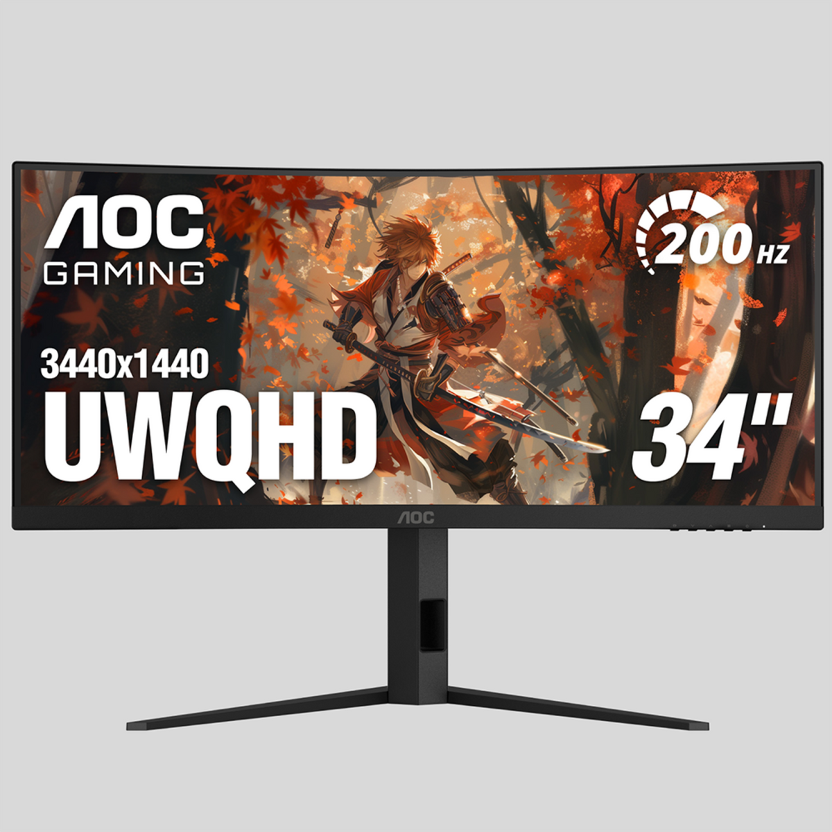 AOC - CU34G4HV 34" VA Panel Curved Gaming Monitor, LED, WQHD (3440x1440), 200Hz, 0.5ms, Freesync - Black