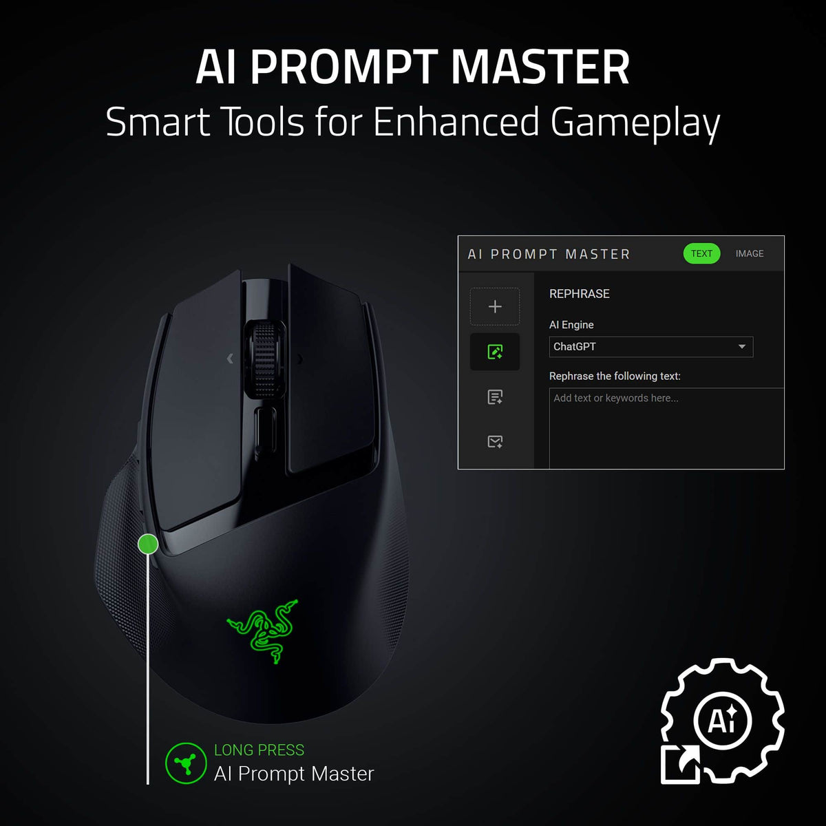 Razer - Basilisk Mobile Optical Gaming Mouse - Wireless - Black