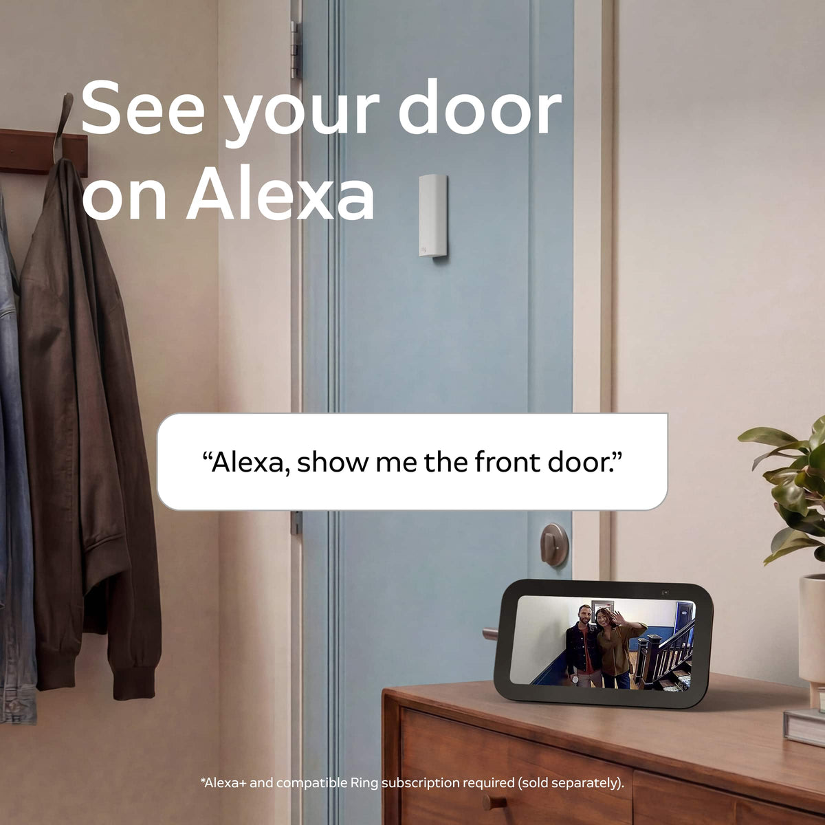 Ring - Peephole Smart Cam 2K, Battery-Powered, renter-friendly surface install, replaces existing peephole. 1400x1400 - Speckled Gray