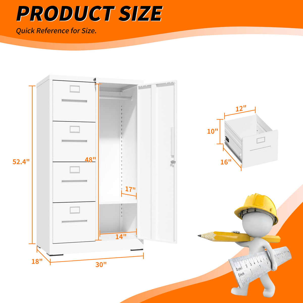 Archivador vertical con cerradura