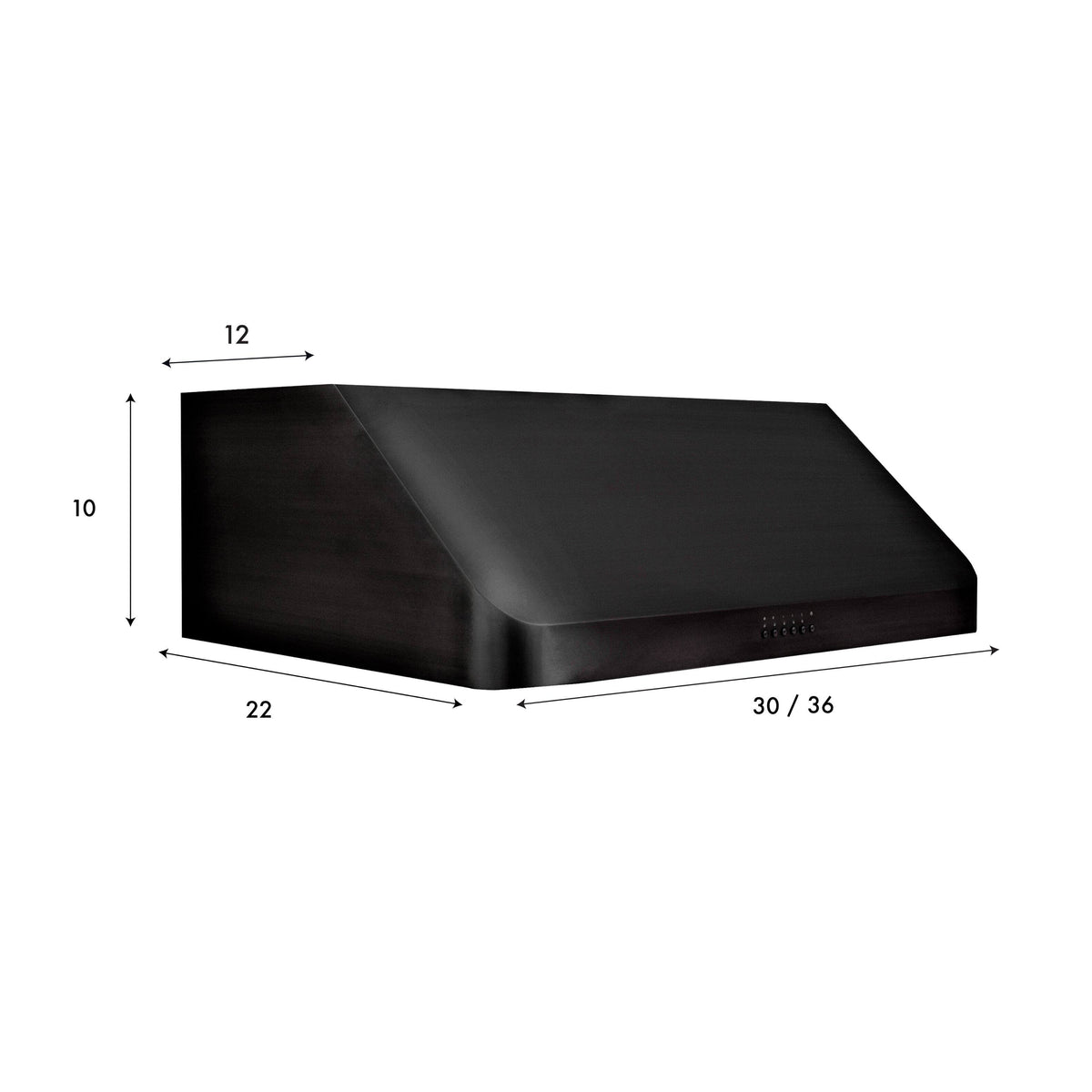 ZLINE - 30 inches - Externally Vented & Externally Vented - Under cabinet Range Hood - Black Stainless Steel