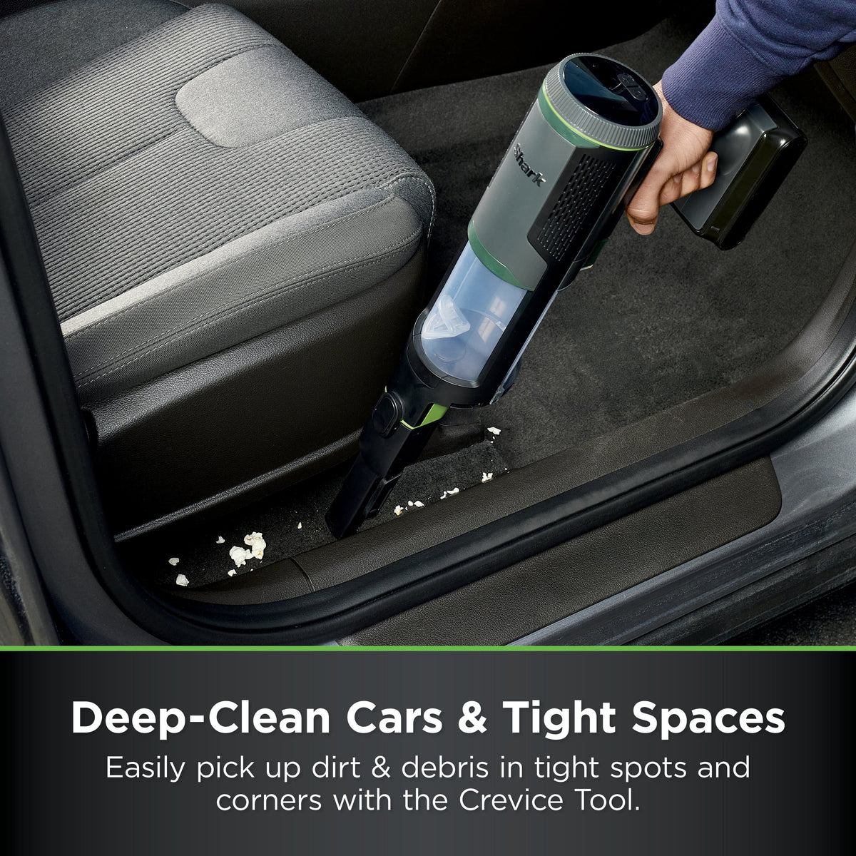 Shark - PowerBoost Cordless 2-in-1 Car/Home Handheld PowerVac - Charcoal + Electric Green