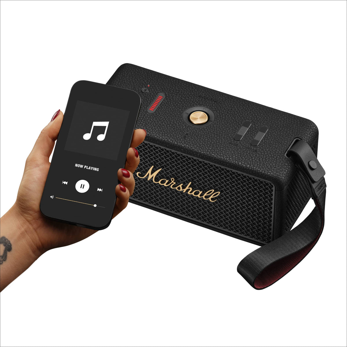 Marshall - Middleton II Portable Bluetooth Speaker with Rugged Waterproof / Dust-proof Wireless Design - Black/Brass