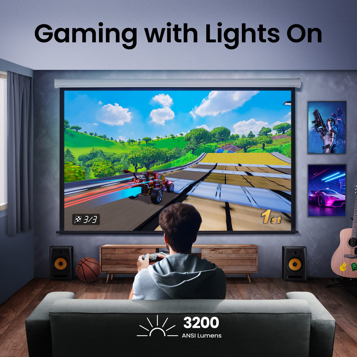 BenQ - TK710STi 4K HDR Laser Movie and Gaming Short Throw Projector, 3200 lumens - White