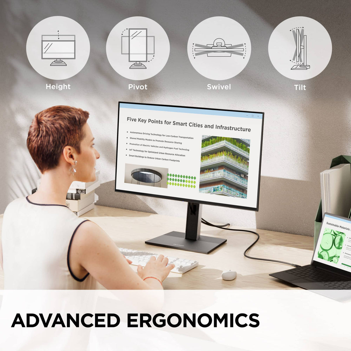 ViewSonic - VG2452 24 IPS FHD Ergonomic Monitor (USB Hub, HDMI, DisplayPort) - Black
