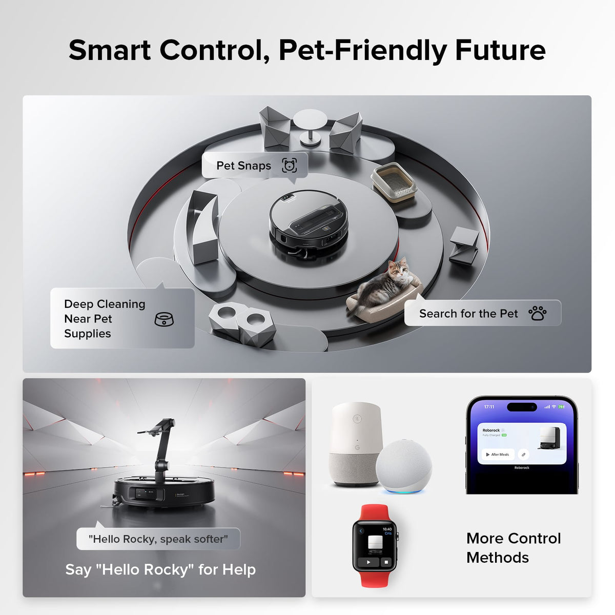 Roborock - Saros Z70 Robot Vacuum & Mop, OmniGrip Arm, 22,000Pa Suction, 3.14" Ultra Slim, Obstacle Avoidance, AdaptiLift Chassis - Silver