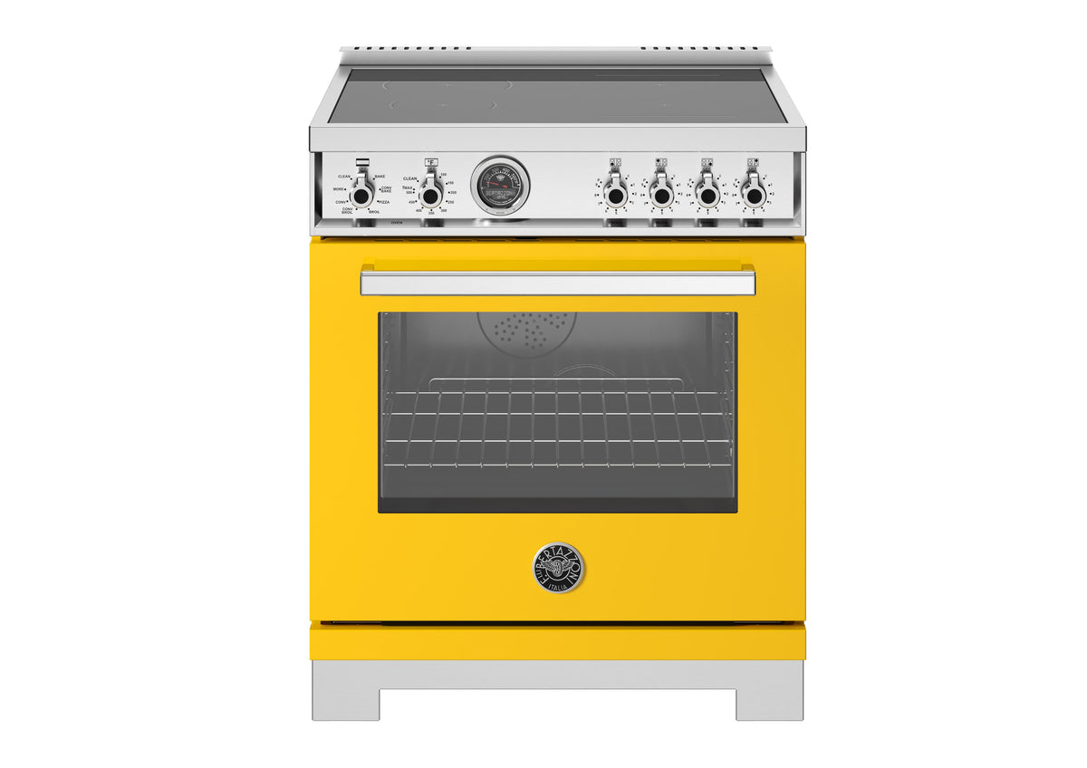 Bertazzoni - 30" Professional Series range - Electric self clean oven - 4 induction zones - Yellow