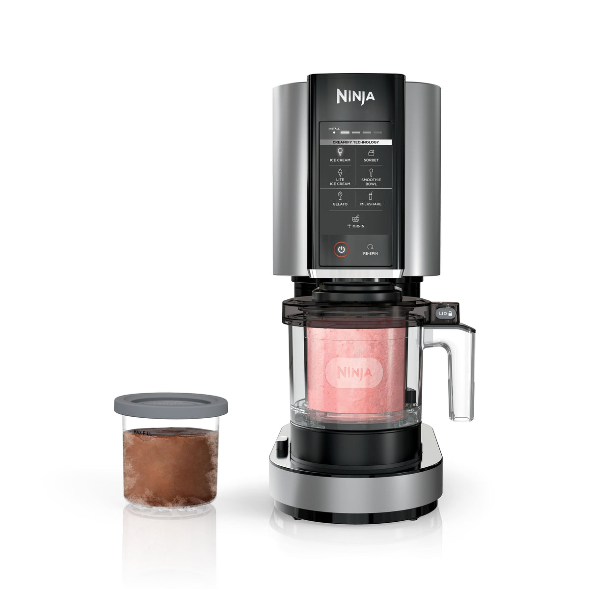 Ninja - CREAMi, Ice Cream Maker, 7 One-Touch Programs, Lite Ice Cream, Sorbet, Gelato, Milkshake, Smoothie - Silver