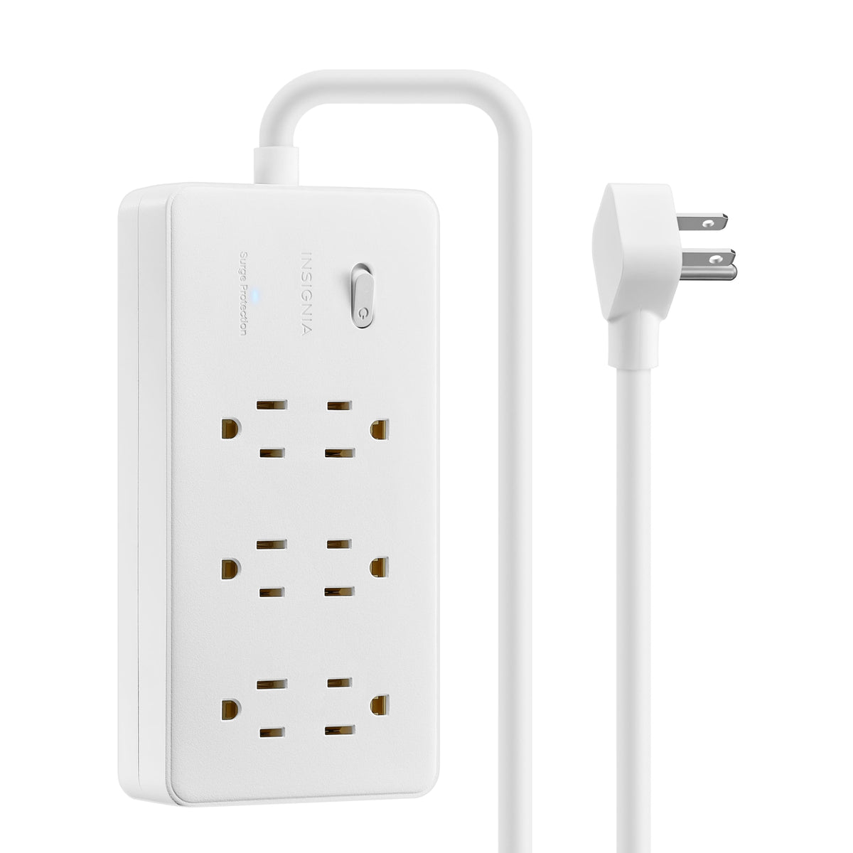 Insignia™ - 6-Outlet 980 Joules Surge Protector Strip with 3 ft. Power Cord - White