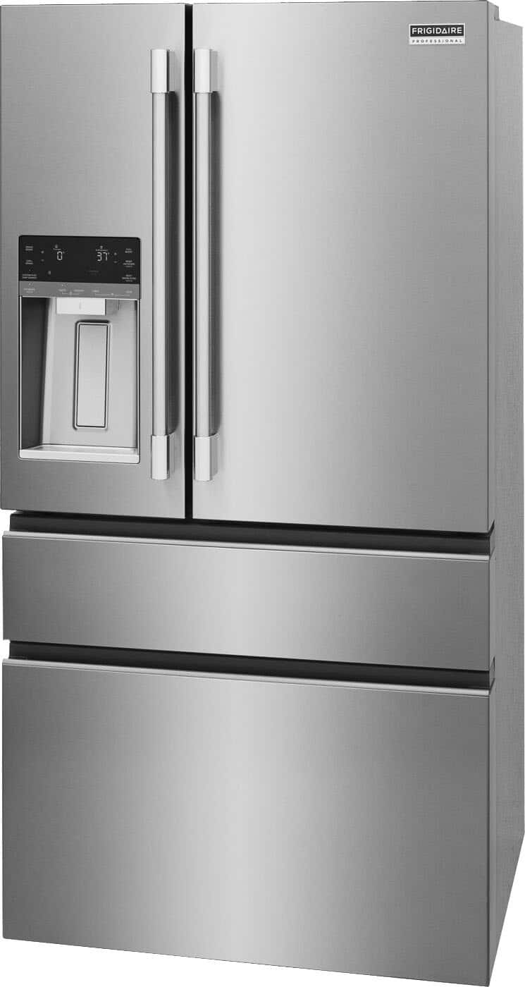 Frigidaire - Professional 36 in. Wide 21 Cu. Ft. Counter-Depth 4-Door French Door Refrigerator with Custom-Flex Temp Drawer - Stainless Steel
