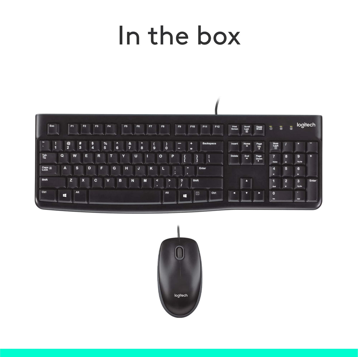 Logitech - MK120 Full-size Wired Membrane Keyboard and Mouse Bundle for PC with USB Plug-and-Play - Black