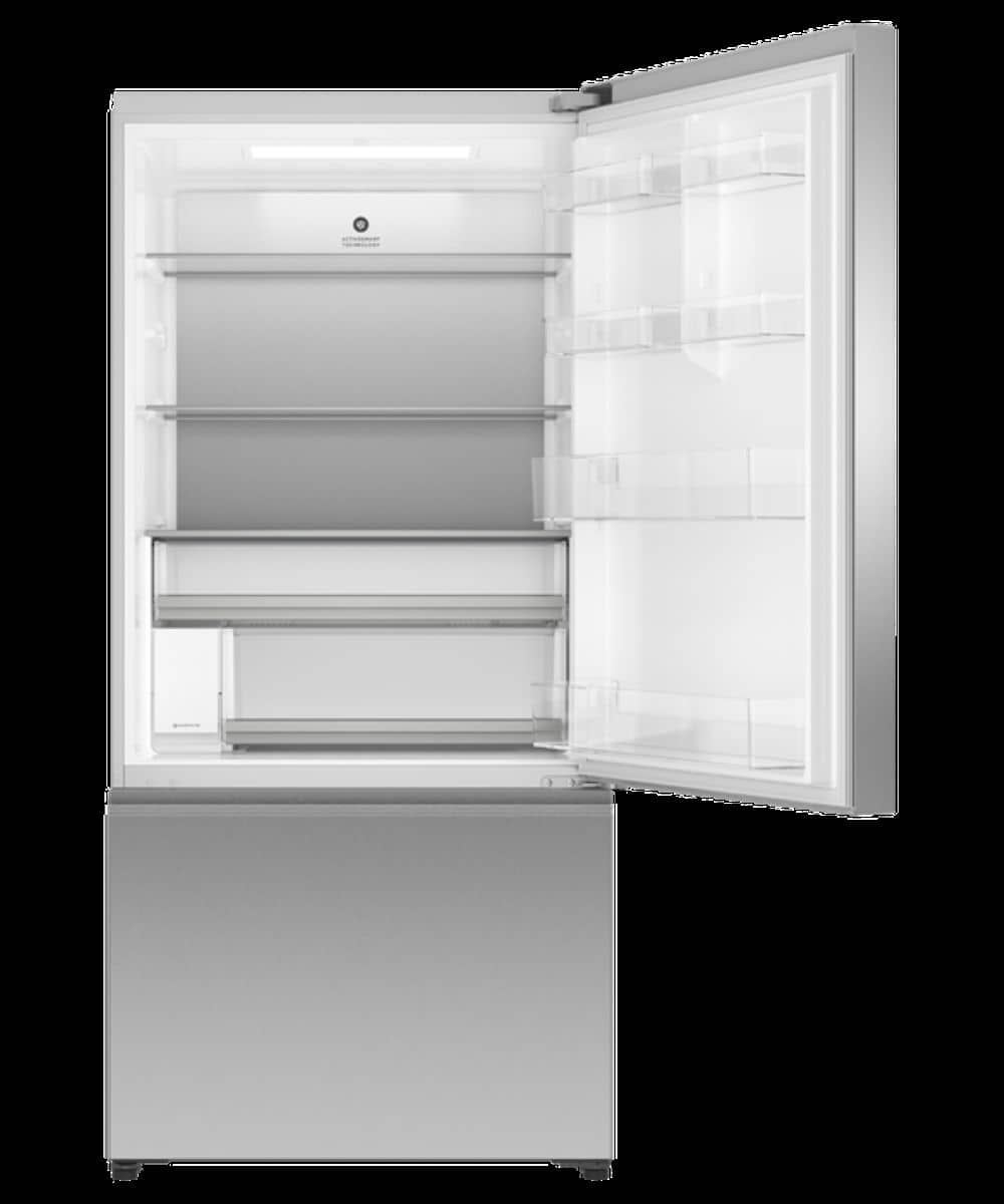 Fisher & Paykel - 32 in. Wide 18.2 Cu. Ft. Bottom Mount Freezer Freestanding Refrigerator with Ice - Stainless Steel