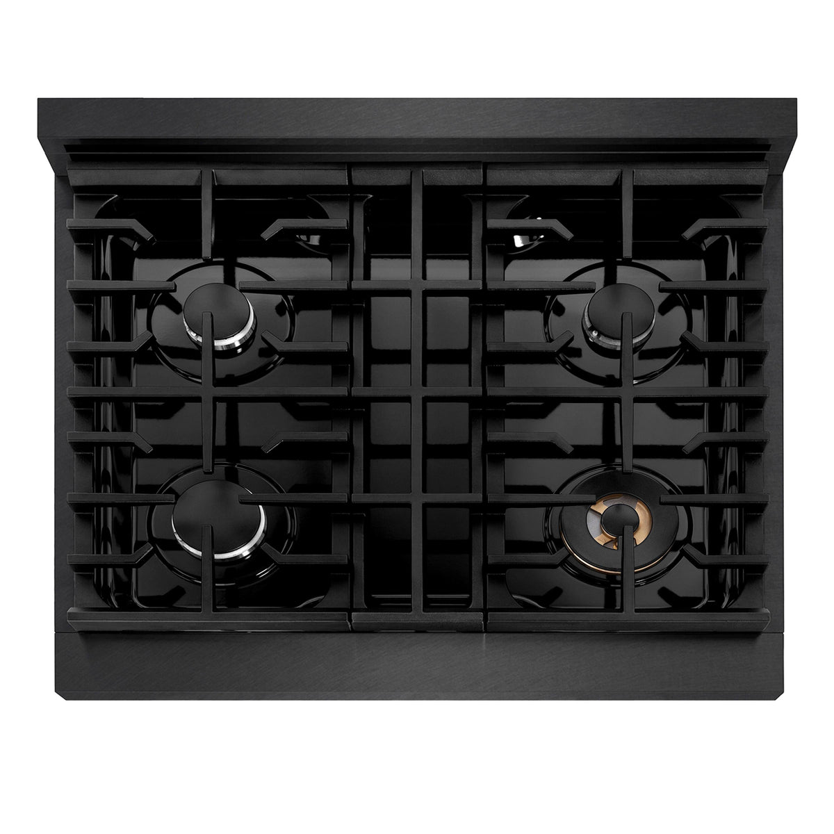ZLINE - 30 in. Wide 4 Burner 4.2 cu. ft. Manual Clean Freestanding Gas Range Convection Oven in Black Satin Stainless Steel - Black Satin Stainless Steel