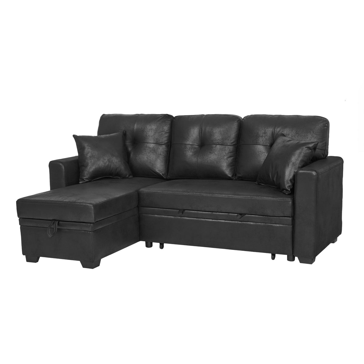 Sofá seccional con cama extraíble, chaise longue reversible