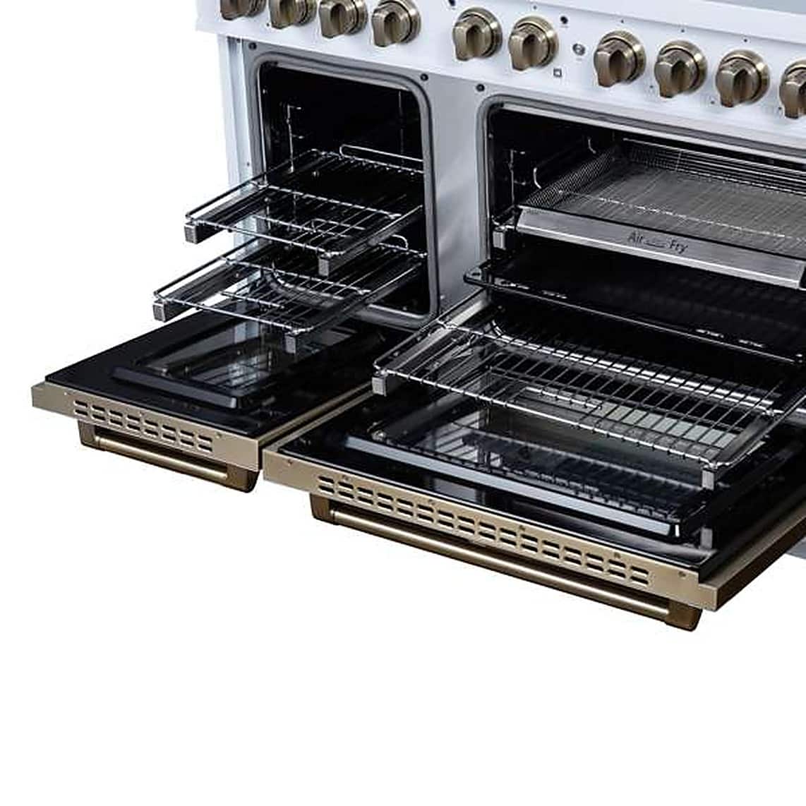 Forno Appliances - 48 in. Wide 8 Burner Valente 6.7 Cu. Ft. Freestanding Double Oven Gas Convection Range - White