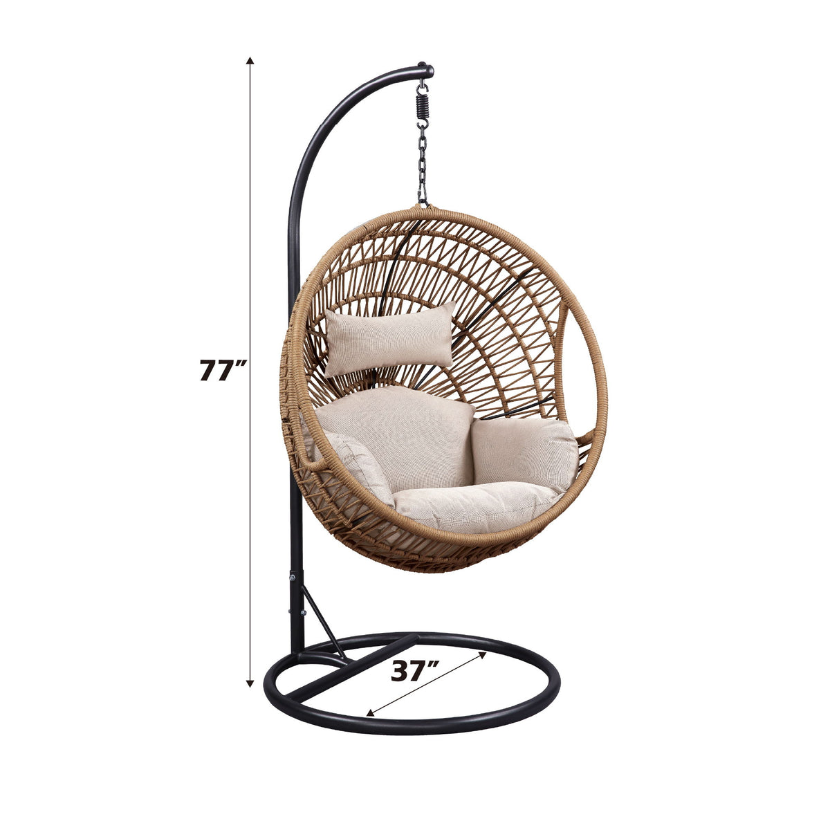 Vasant - Silla Colgante (Cojín de Asiento Incluido) - Beige