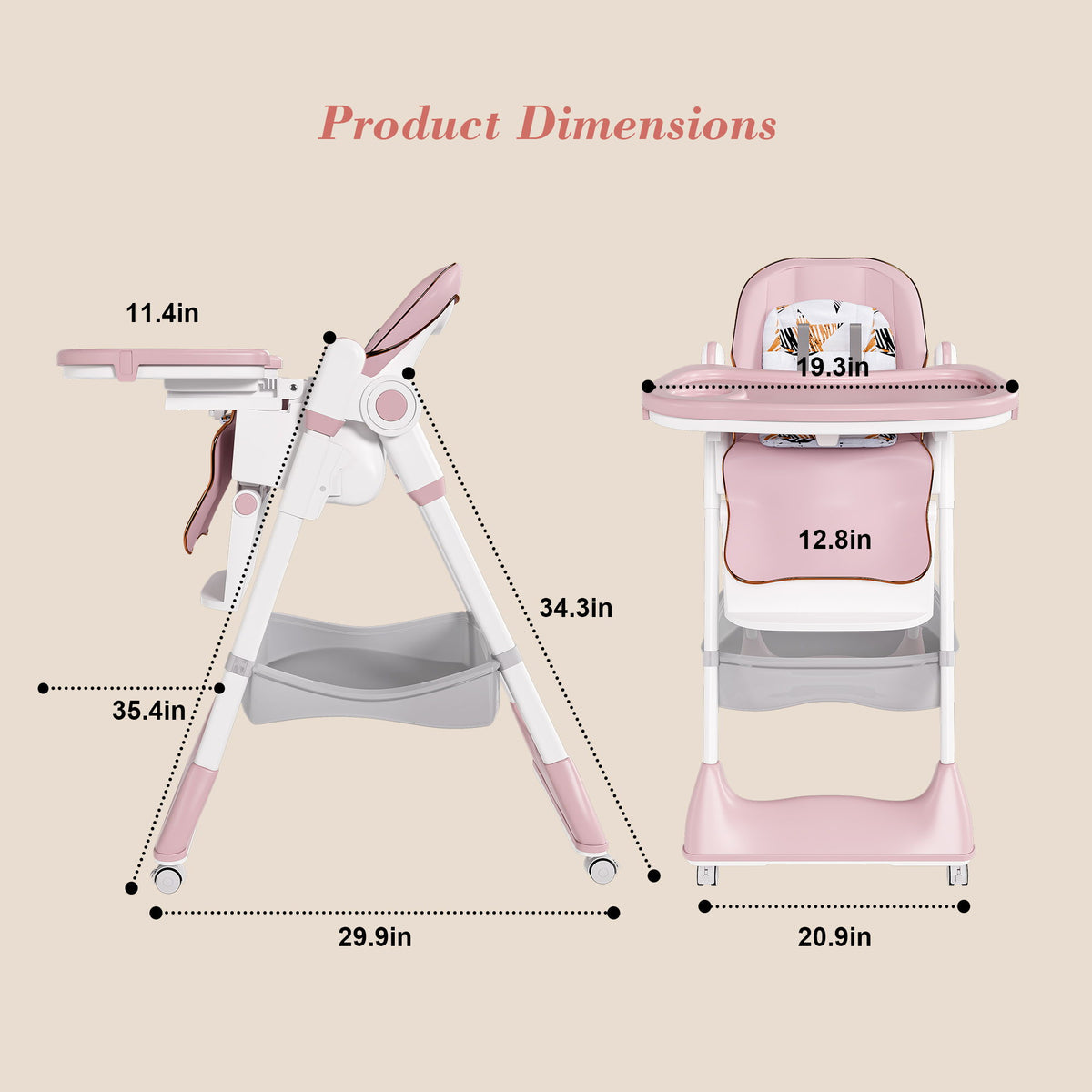 Silla alta ajustable para bebé