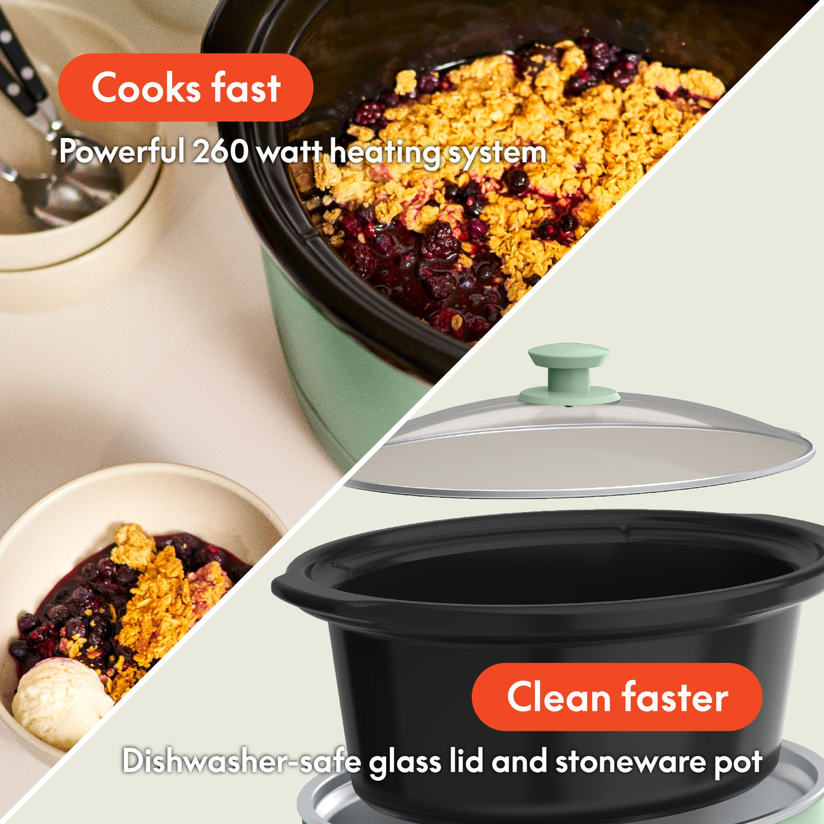 Bella - 6-qt. Manual Slow Cooker - Seaglass