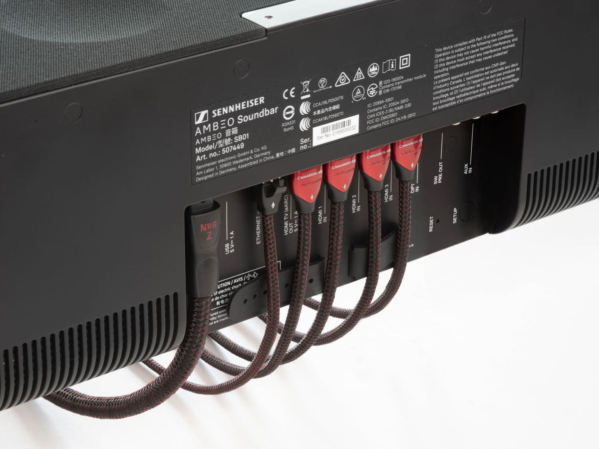 AudioQuest - Cinnamon RJ/E 39.4' Digital Ethernet Cable with RJ45 to RJ45 Connectors - Black/Red Stripes