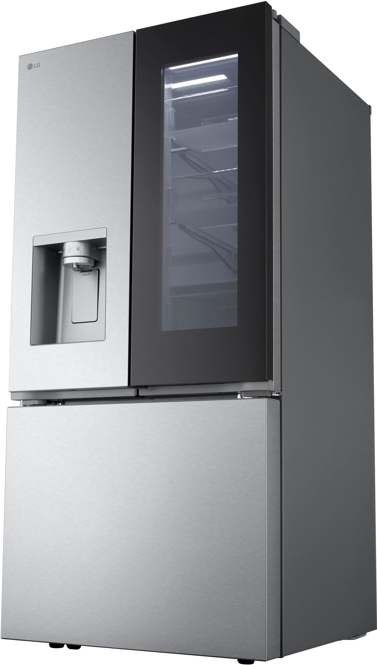 LG - 33-in Wide 24.5 Cu. Ft. French Door Standard-Depth MAX Smart Refrigerator with Dual Ice Maker with Craft Ice - Stainless Steel