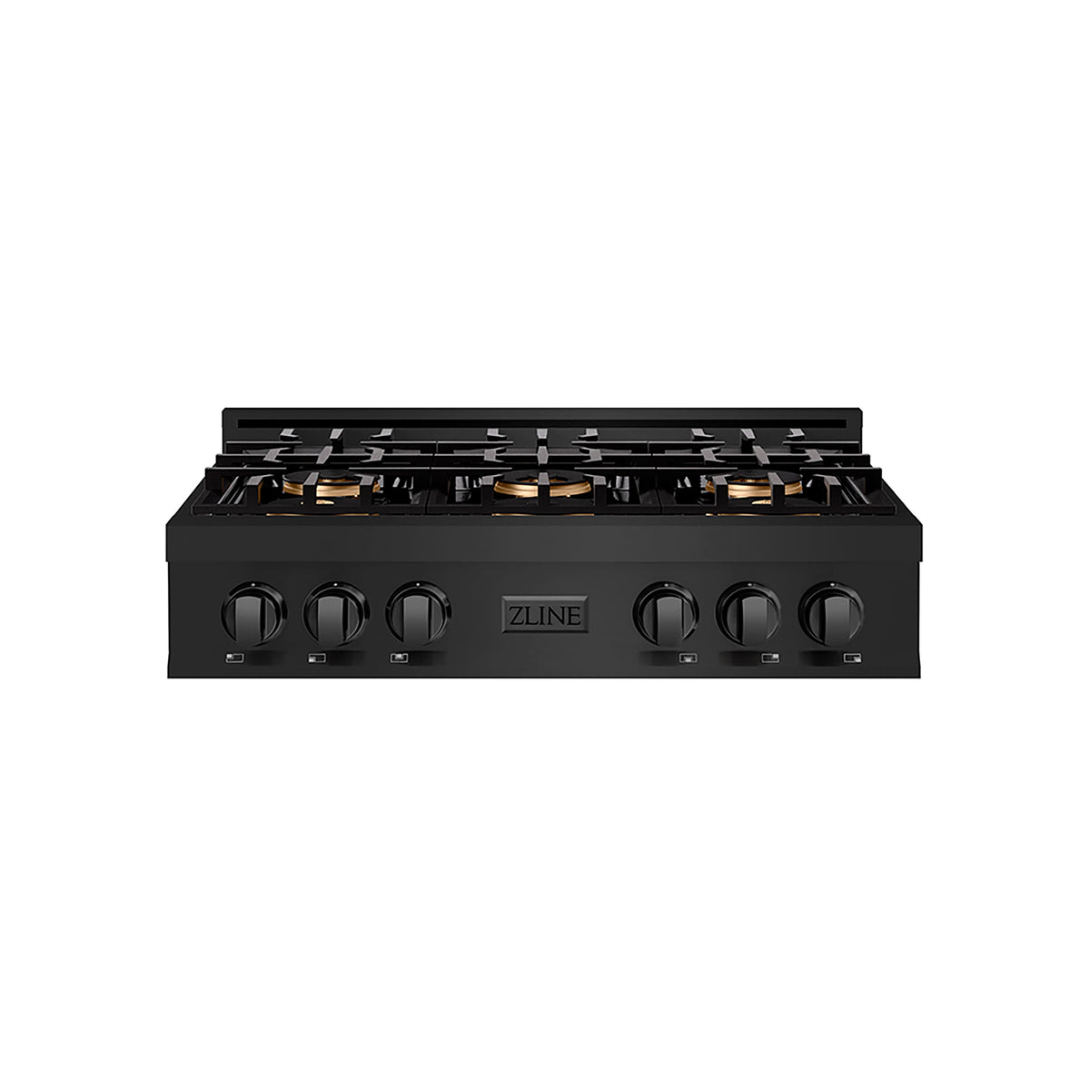 ZLINE - 36 in. Wide 6 Burner Classic Gas with DuoPro Cooktop (PCRTB-36) - Black Stainless Steel