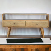 Solid Wood Curved Media Unit