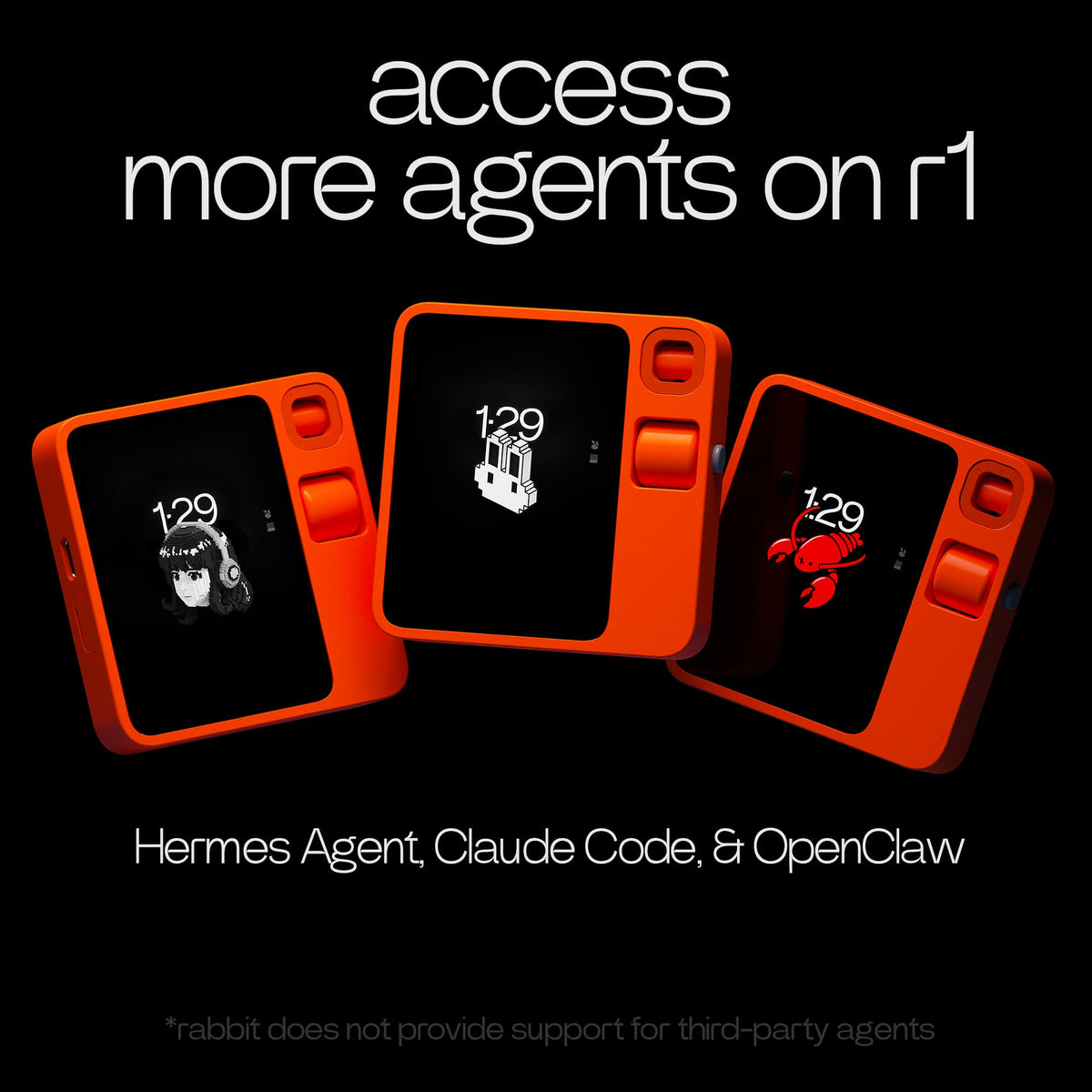 Rabbit - r1 | AI Recorder, Unlimited Transcripts, Voice Control HermesAgent, ClaudeCode, OpenClaw | No Subscription - Leuchtorange