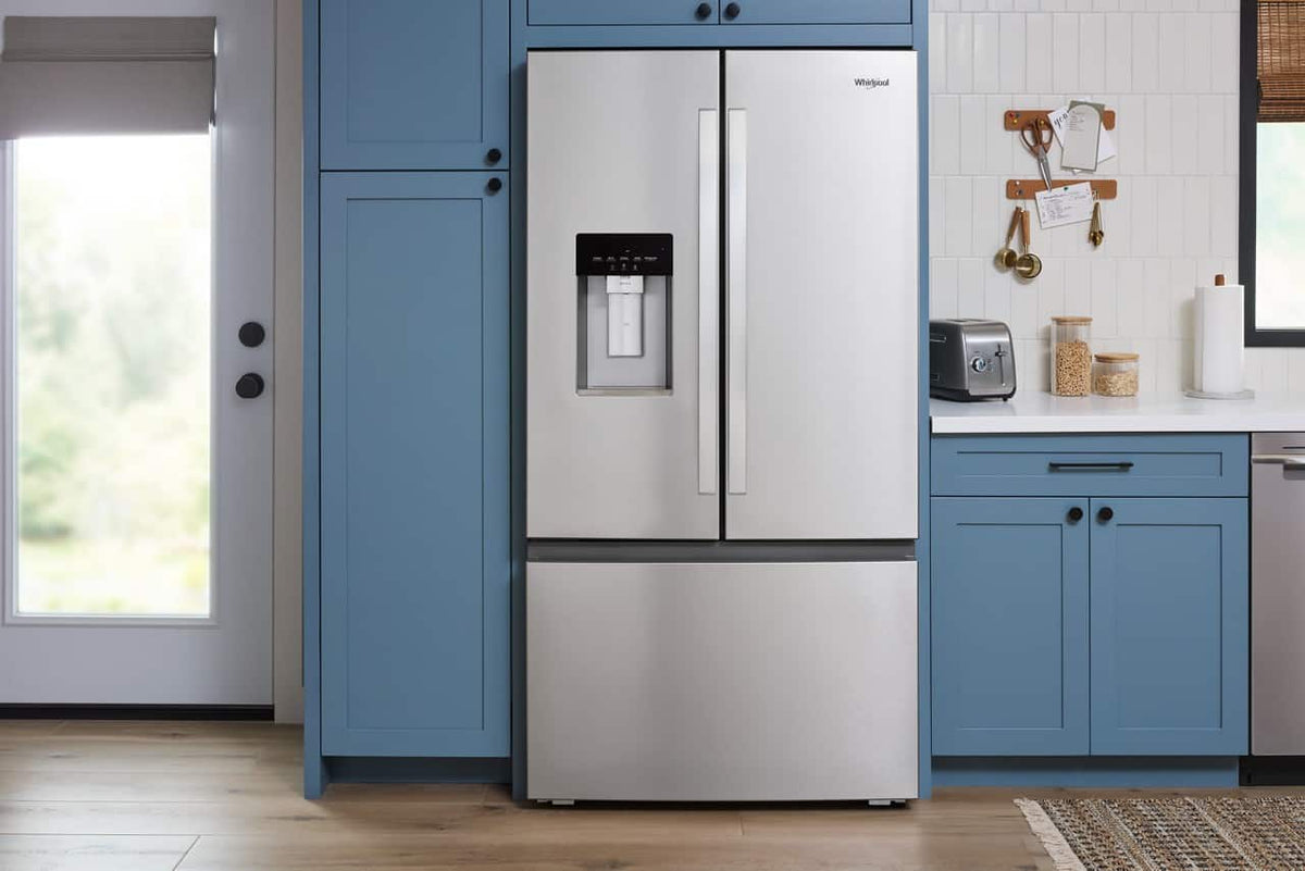 Whirlpool - 36 in. Wide 23 cu. ft. French Door Counter-Depth Refrigerator with In-Door Water and Ice - Fingerprint-Resistant Stainless Finish