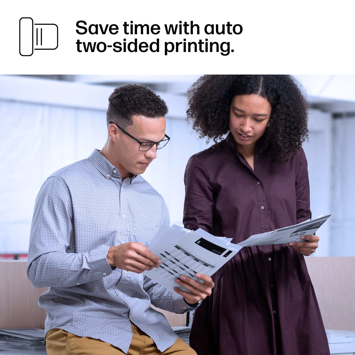 HP - LaserJet Pro MFP 3101sdw Wireless AI-Enabled Black-and-White All-in-One Laser Printer - White