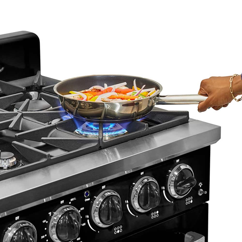 Unique Appliances - 36 in. Wide 6 Burner Classic Retro 5.2 Cu. Ft. Freestanding Gas Convection Range - Midnight Black