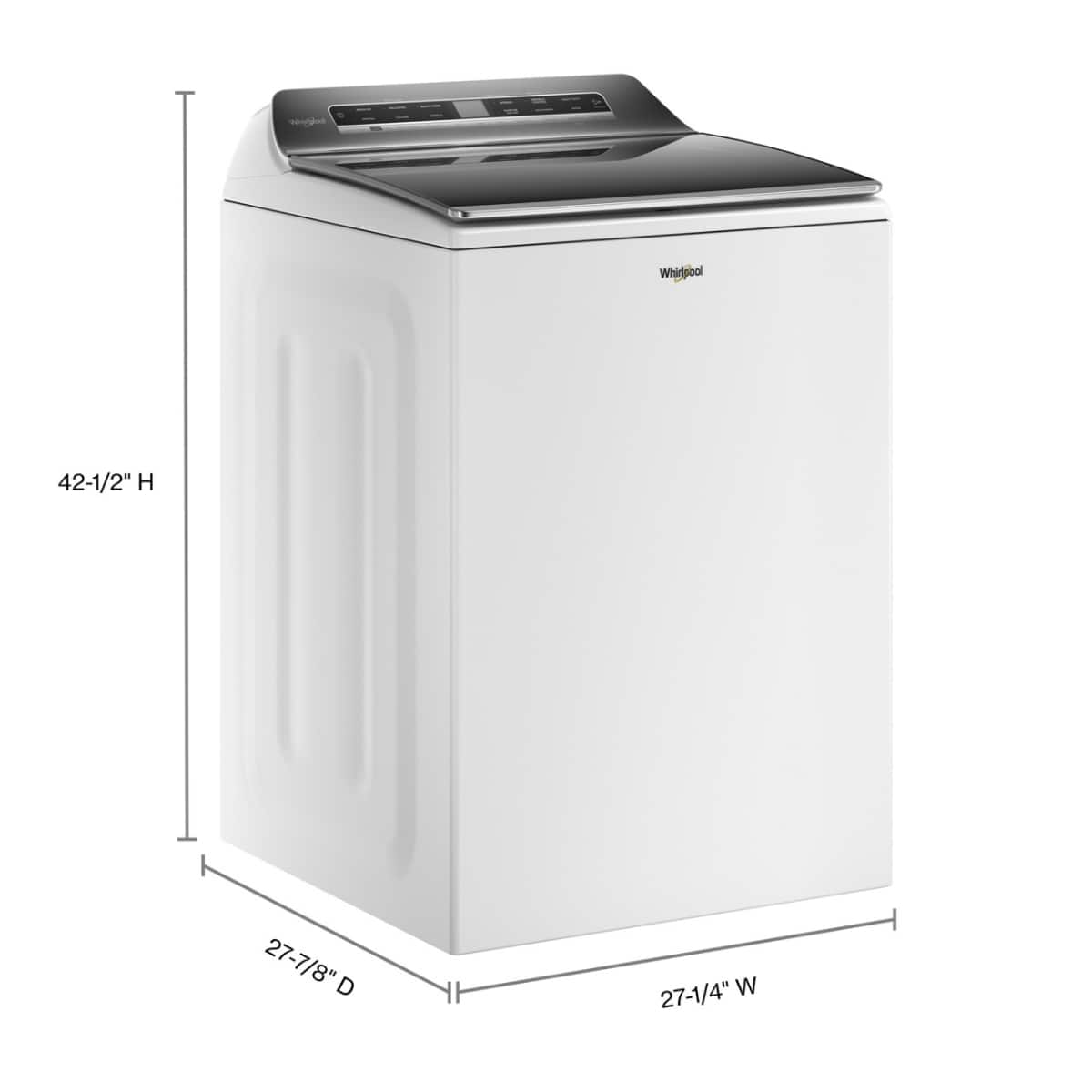 Whirlpool - 5.2/5.3 Cu. Ft. High Efficiency Smart Top Load Washer with 2 in 1 Removable Agitator - White