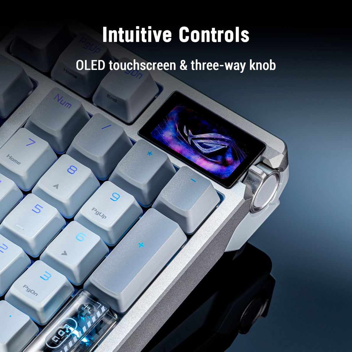 ASUS - ROG Azoth 96% Wireless Magnetic Hall Effect RGB Gaming Keyboard with Hot-Swappable ROG HFX V2 Switches - White