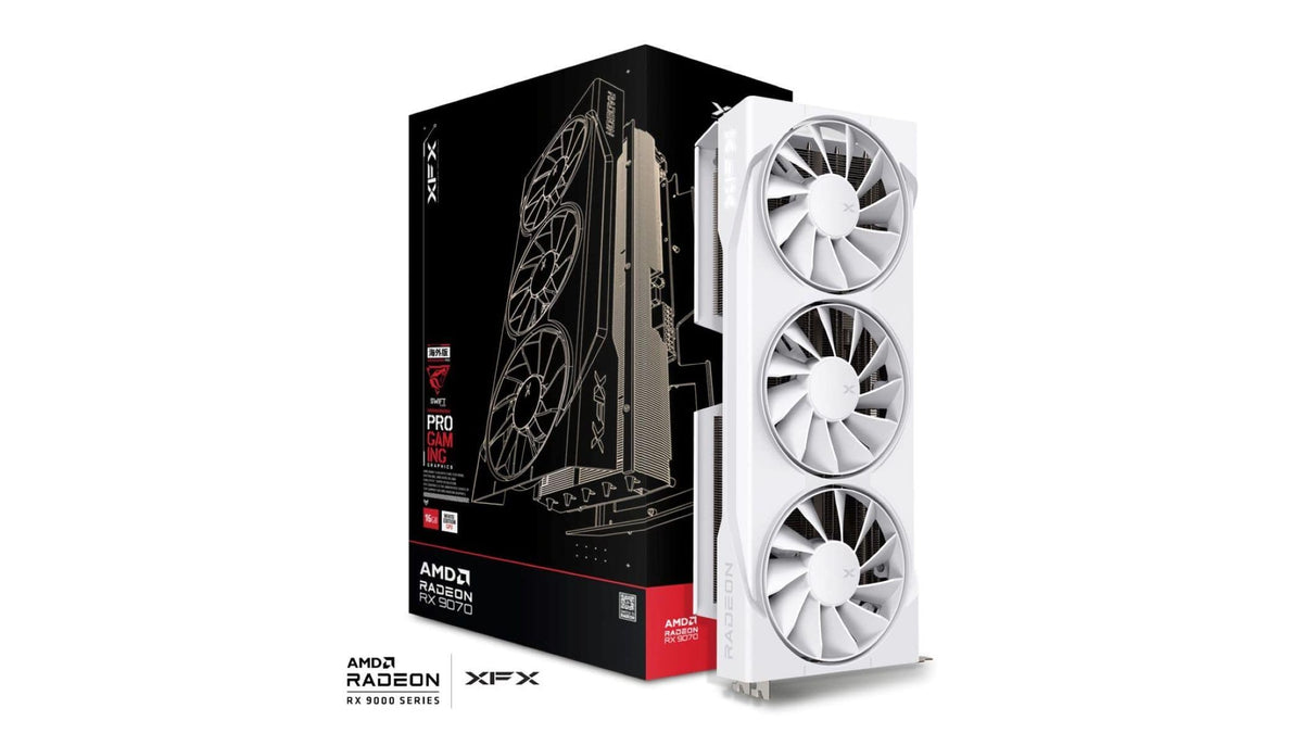 XFX - Swift AMD Radeon RX 9070 OC 16GB GDDR6 PCI Express 5.0 Gaming Graphics Card - White