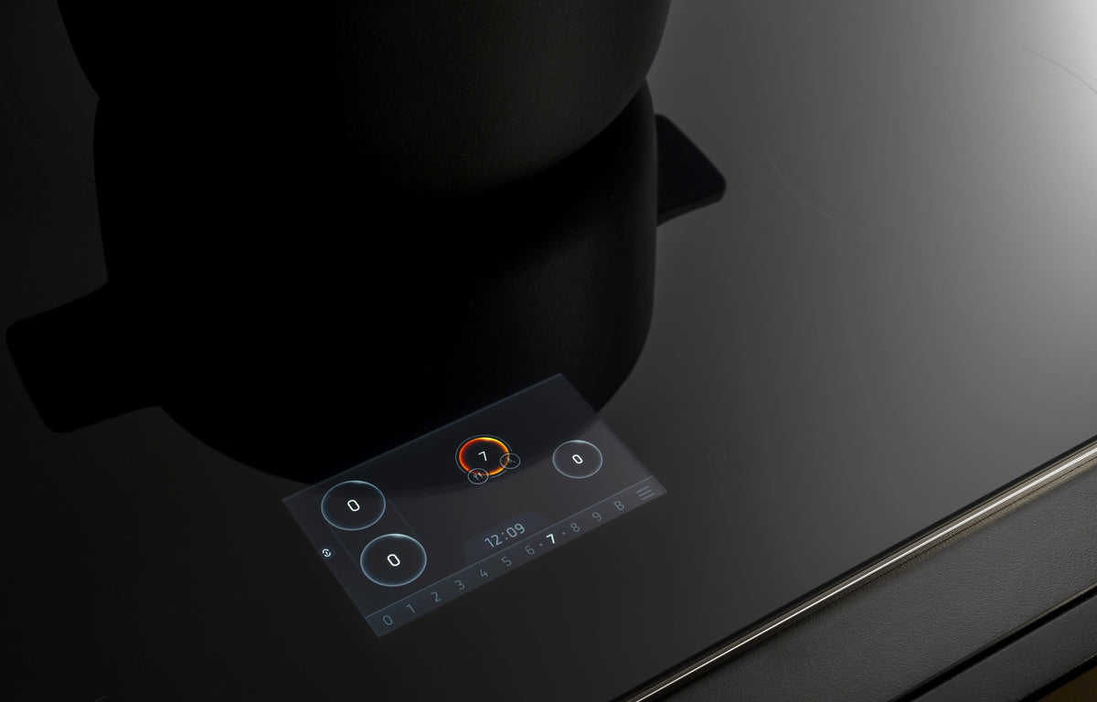 30" Bertazzoni Induction Cooktop - Black with Gold Metal Frame - Black Glass/Gold
