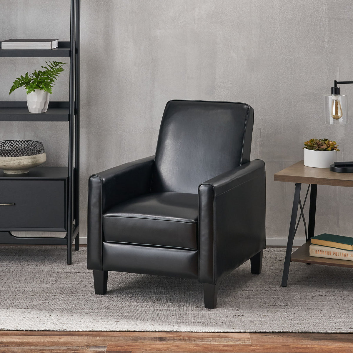 Sillón reclinable tapizado con respaldo retráctil para sala de estar