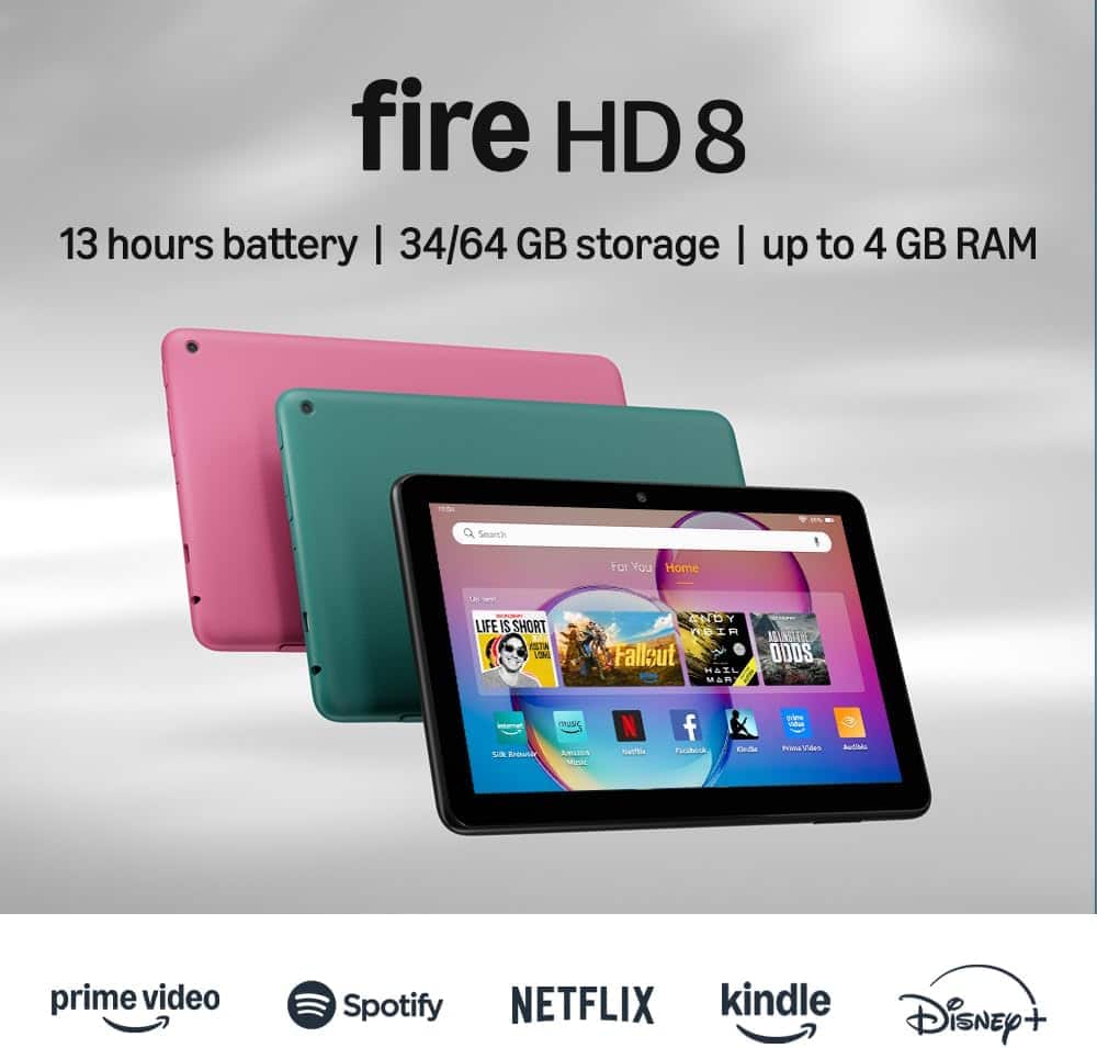 Amazon - Fire HD 8 tablet, 8” HD Display, 3GB memory, 32GB, designed for portable entertainment (2024 release) - Black