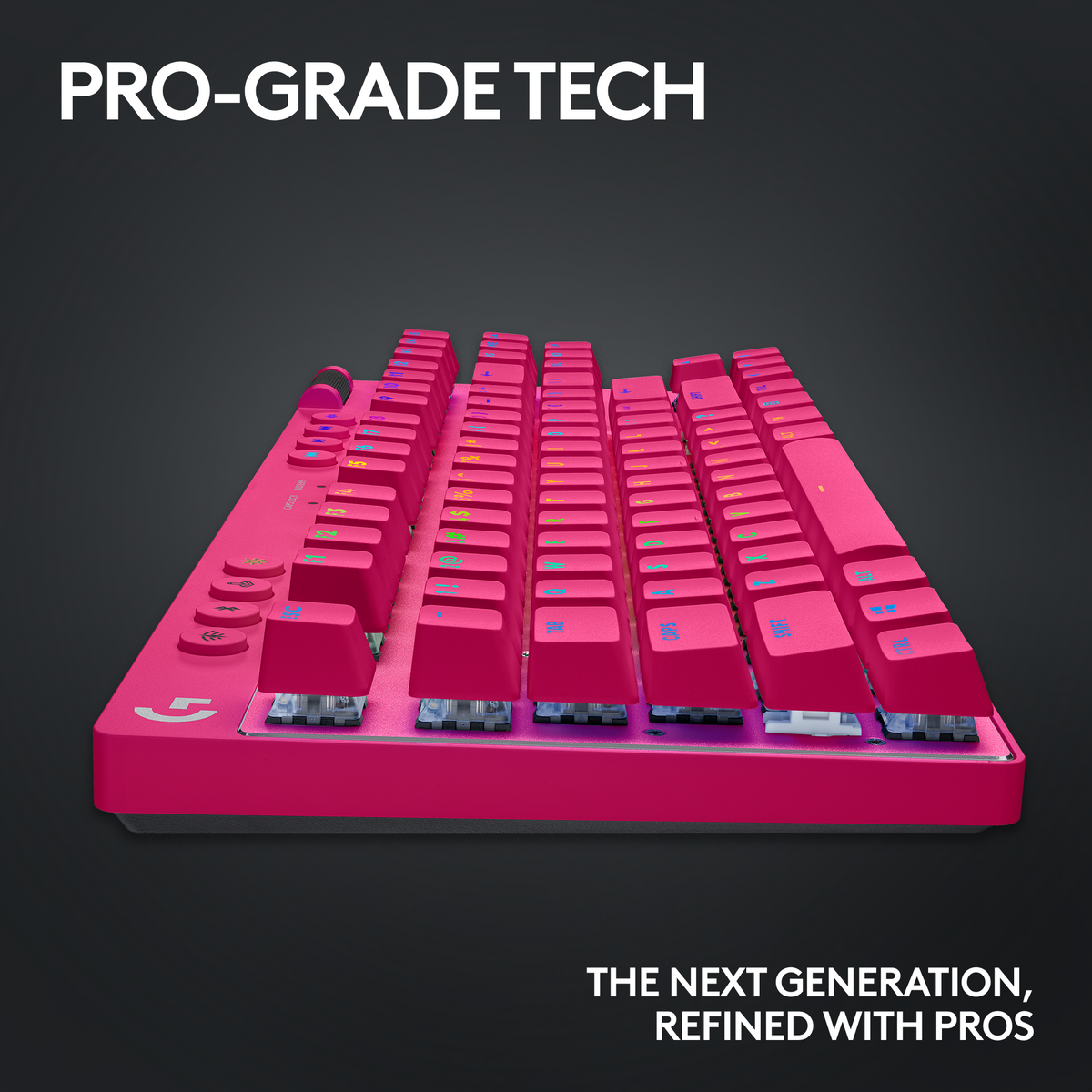 Logitech - PRO X TKL LIGHTSPEED Wireless Mechanical Tactile Switch Gaming Keyboard with LIGHTSYNC RGB for PC - Magenta