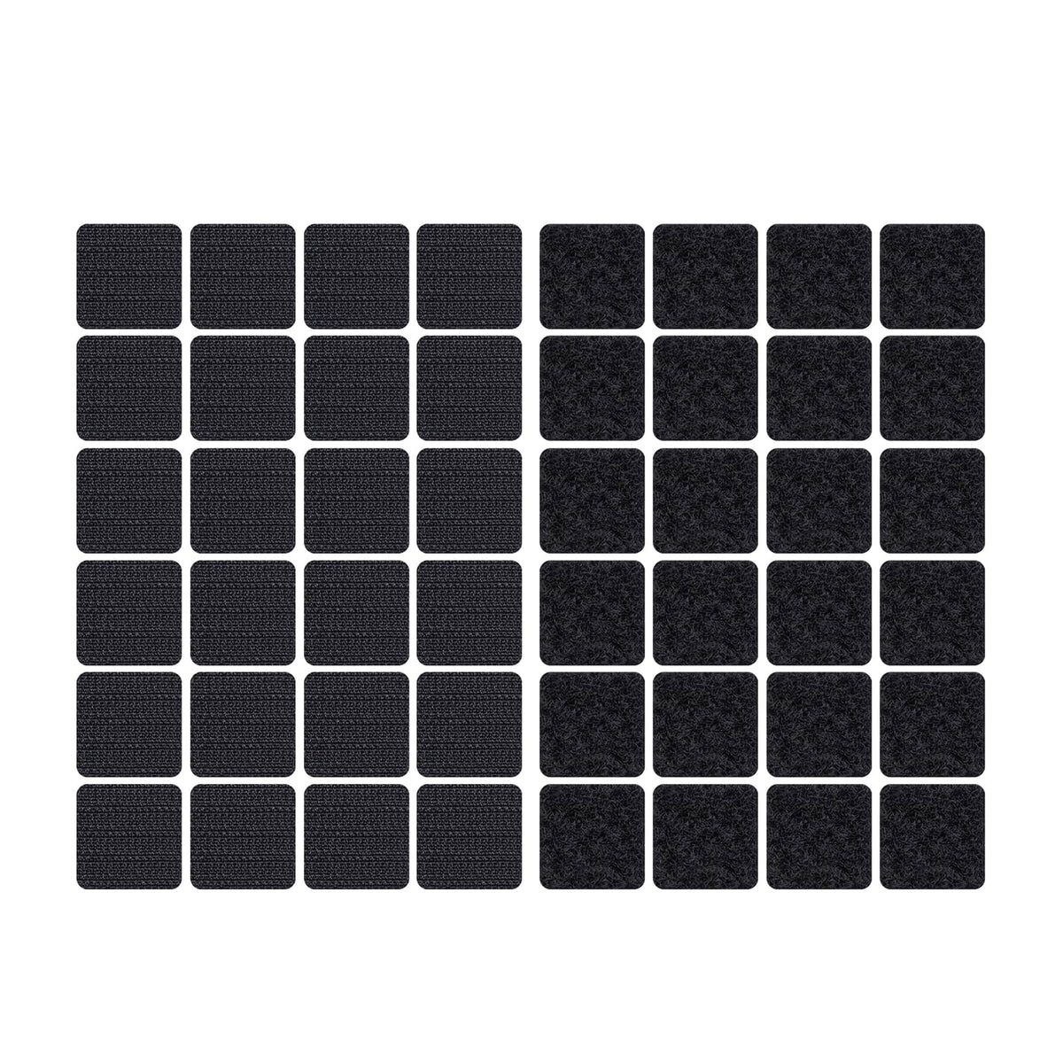 Stick 'Ems by Wrap-It Storage - 1" Squares (24-Sets) Square Adhesive Backed Hook and Loop - Black