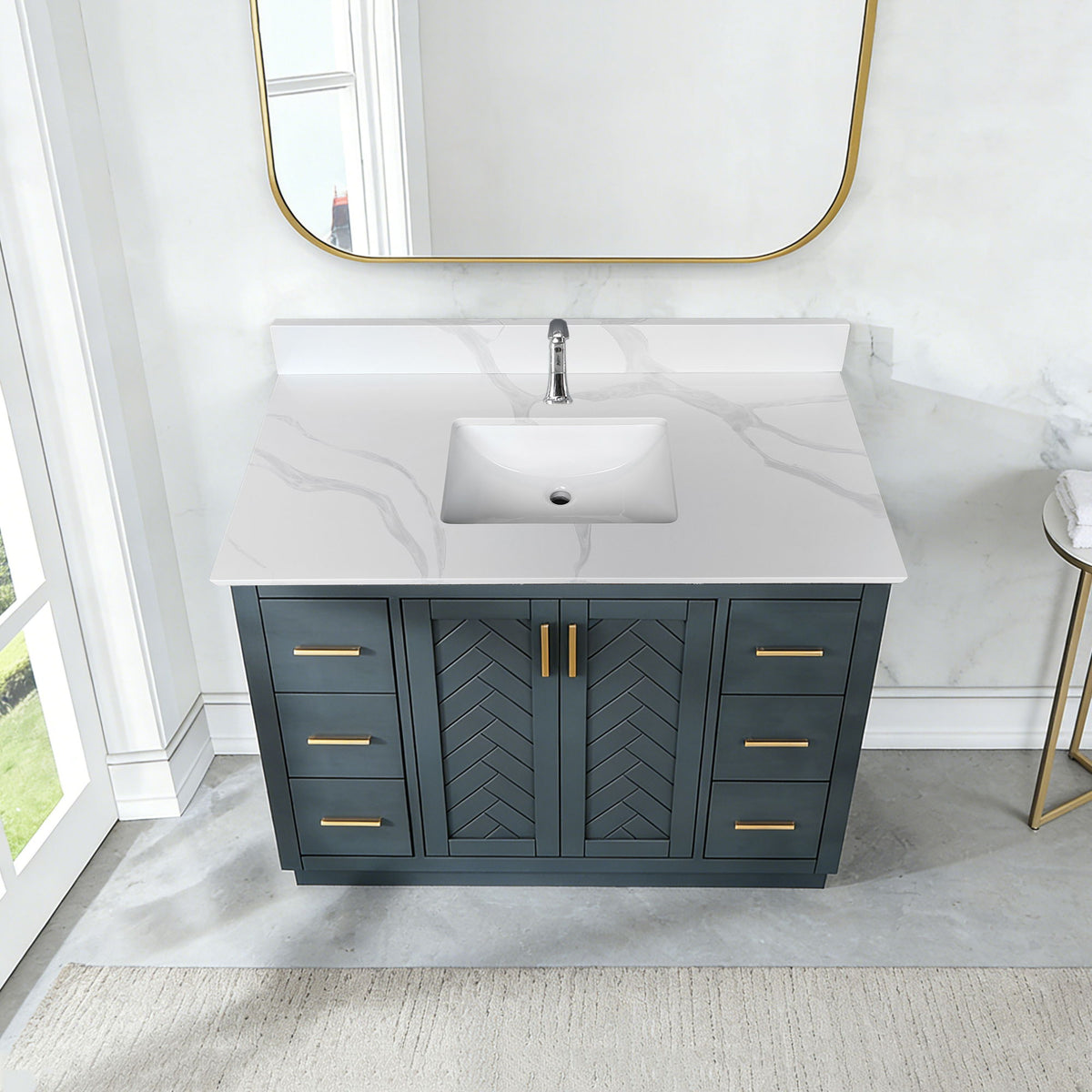 Encimera de baño con lavabo bajo encimera de una cubeta