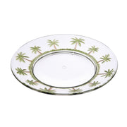 Palm Tree Design 9" Acrylic Dinner Plates (Set of 4) Crystal Clear Reusable Unbreakable Kitchen Plates Bpa Free Dishwasher Safe - Clear