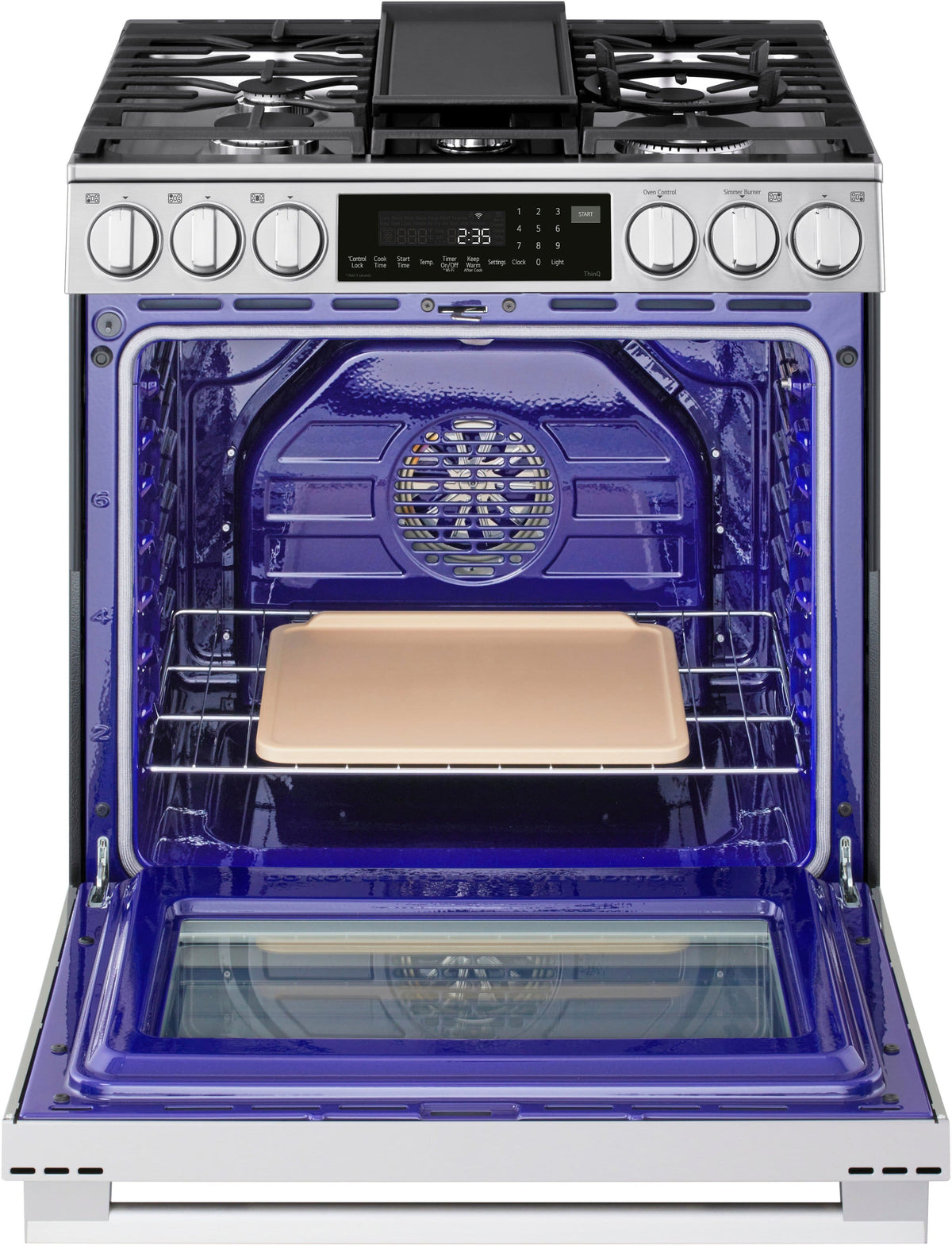 LG - 30-in Wide 6.3 Cu. Ft. Slide-In Gas True Convect Smart Range with 5 Burners, EasyClean, Air Fry and UltraHeat 22K Burner - Stainless Steel