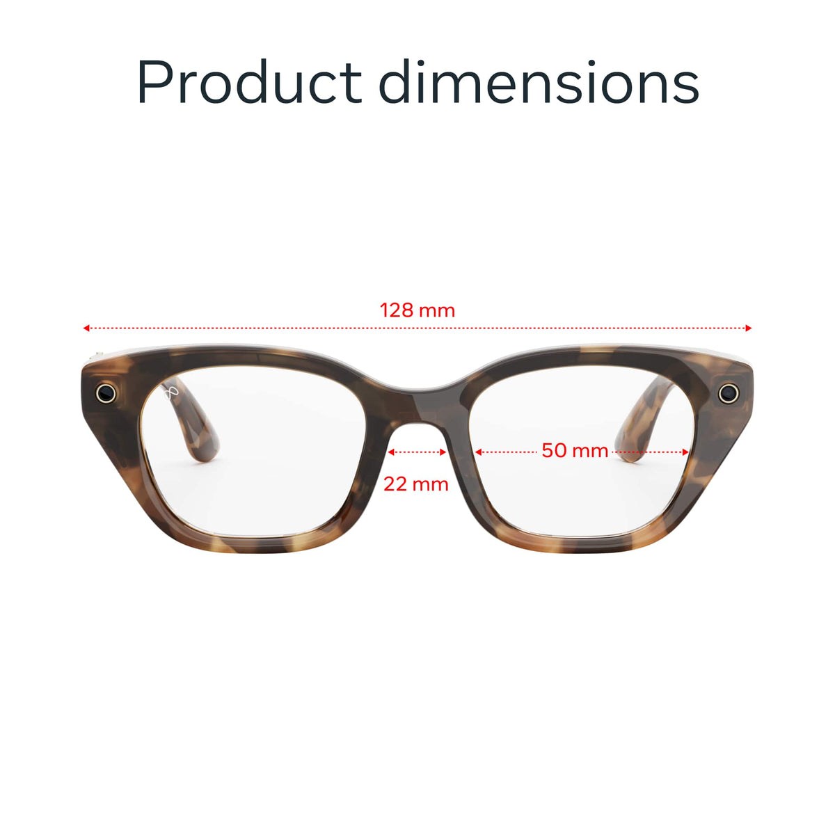 Meta - Glasses Capri, Smart Frame, AI Glasses with Camera - Clear Lenses - Espresso Tortoise