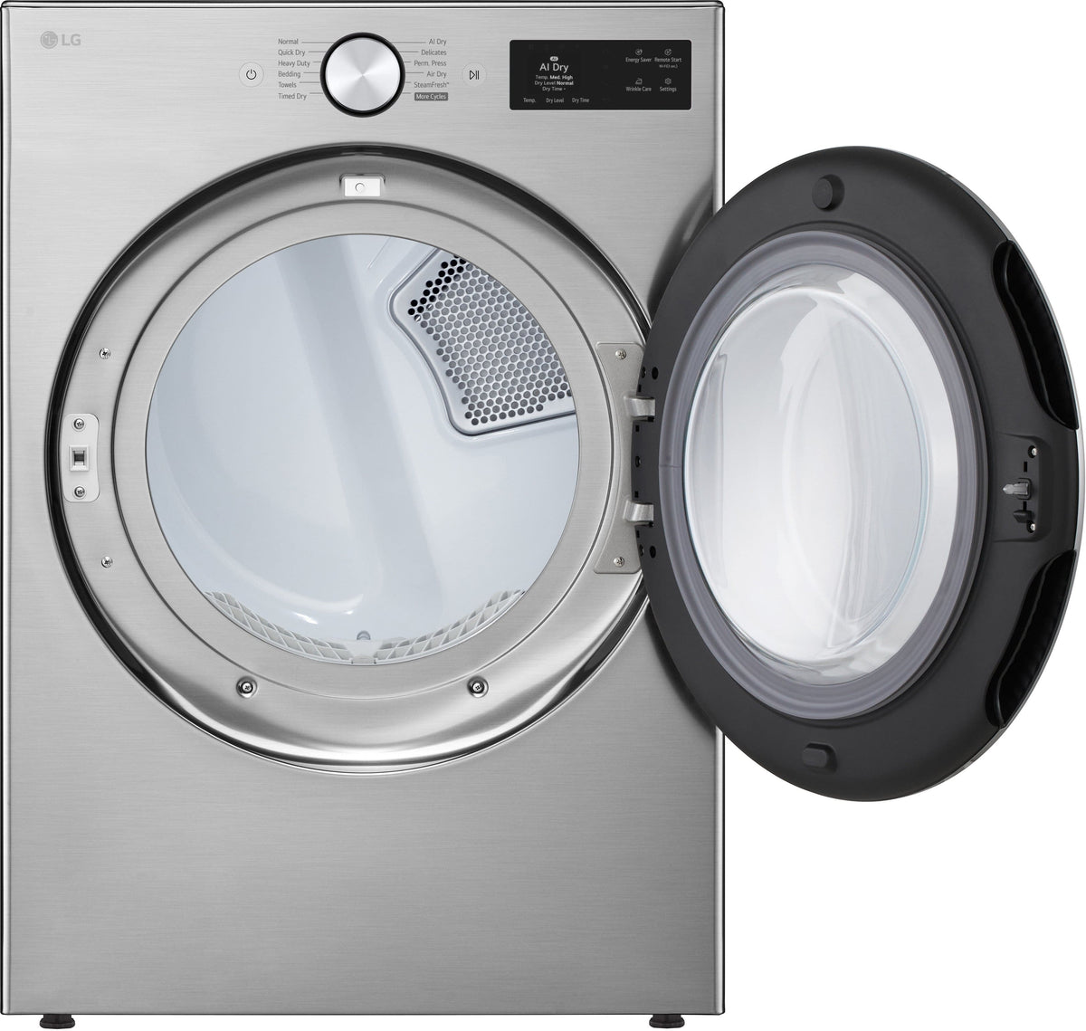 LG - 7.4 Cu. Ft. Smart Gas Dryer with Steam and AI Sensor Dry - Graphite Steel